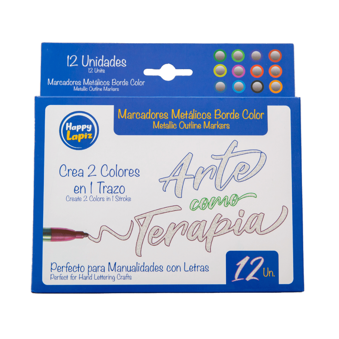 Caja 25 unidades - Marcadores Metálicos Borde Color™ (12 colores)