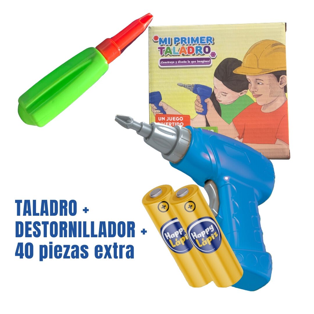 Extra Taladro Eléctrico (Incluye Pilas + 40 piezas + Destornillador)